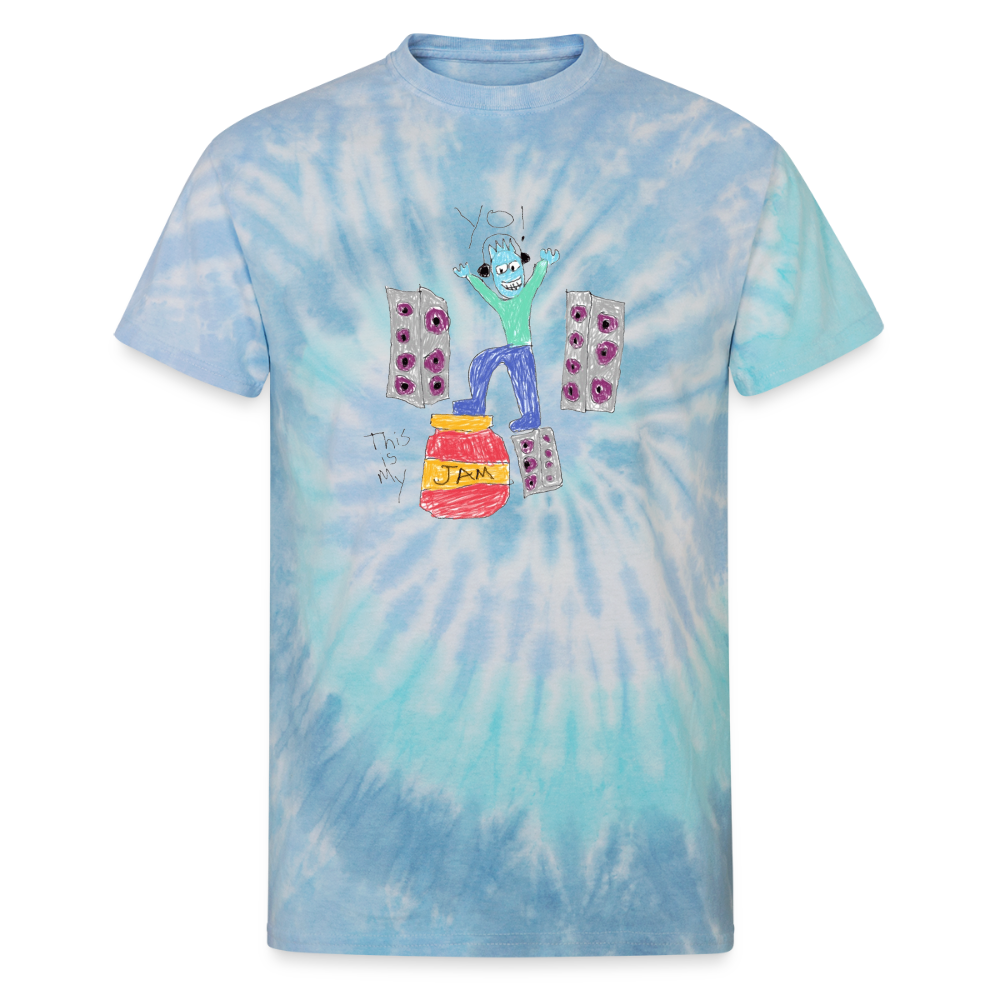 Hey Yo! Unisex Tie Dye T-Shirt - blue lagoon