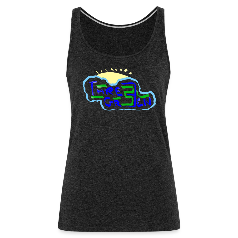The Three Green Kloud Women’s Premium Tank Top - charcoal grey