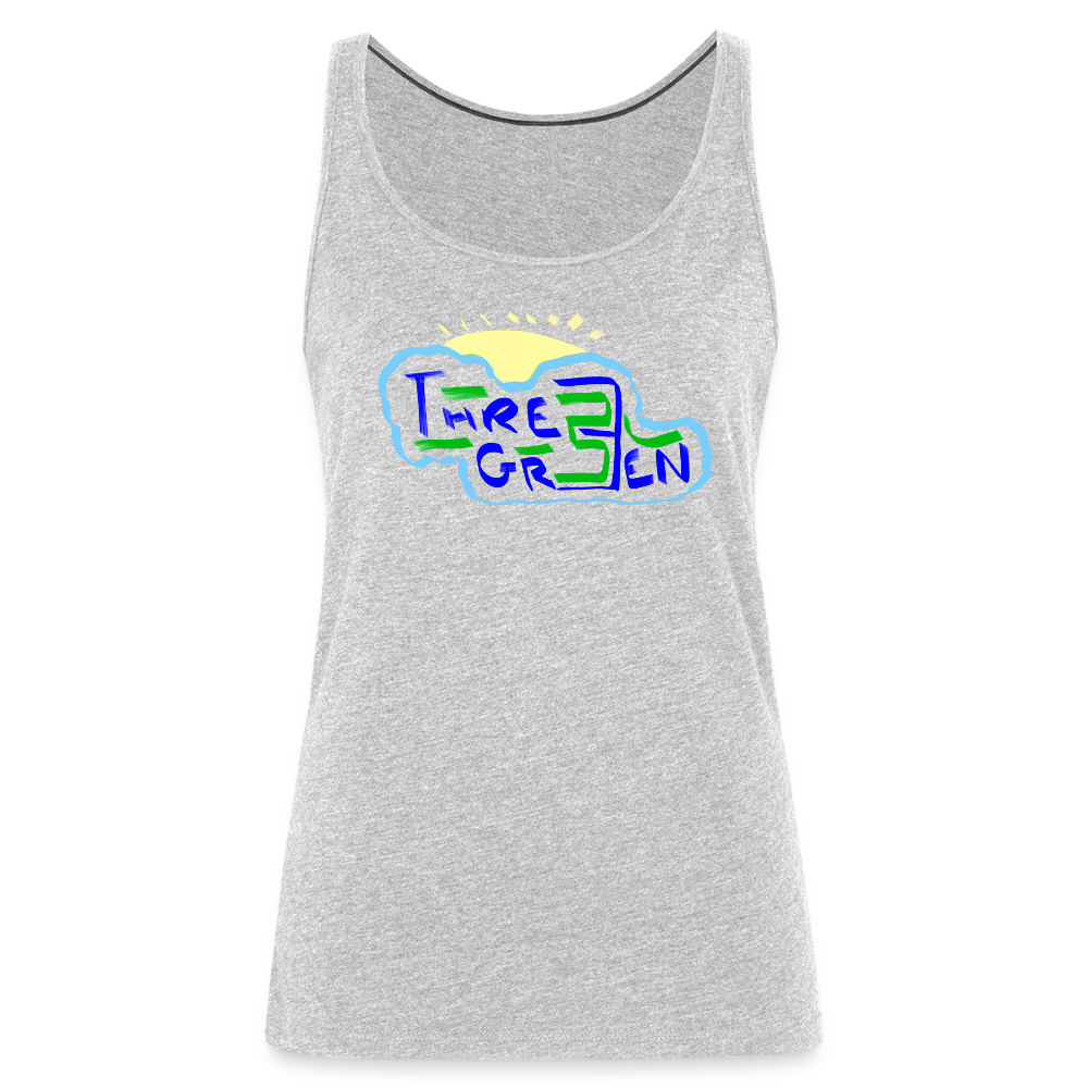The Three Green Kloud Women’s Premium Tank Top - heather gray