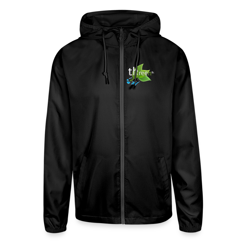 3G Flowing Water Logo Unisex Lightweight Windbreaker Jacket - black