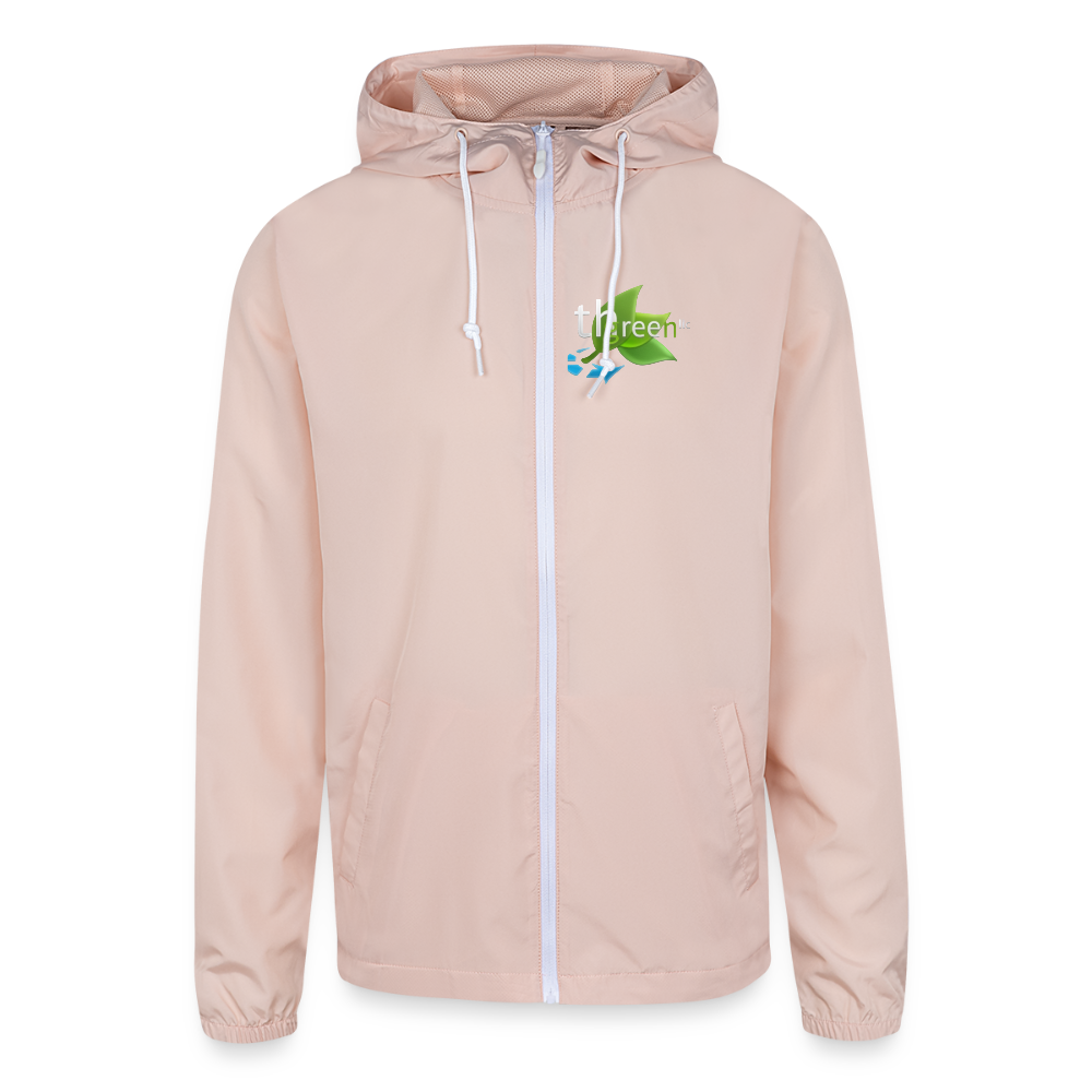 3G Flowing Water Logo Unisex Lightweight Windbreaker Jacket - blush pink