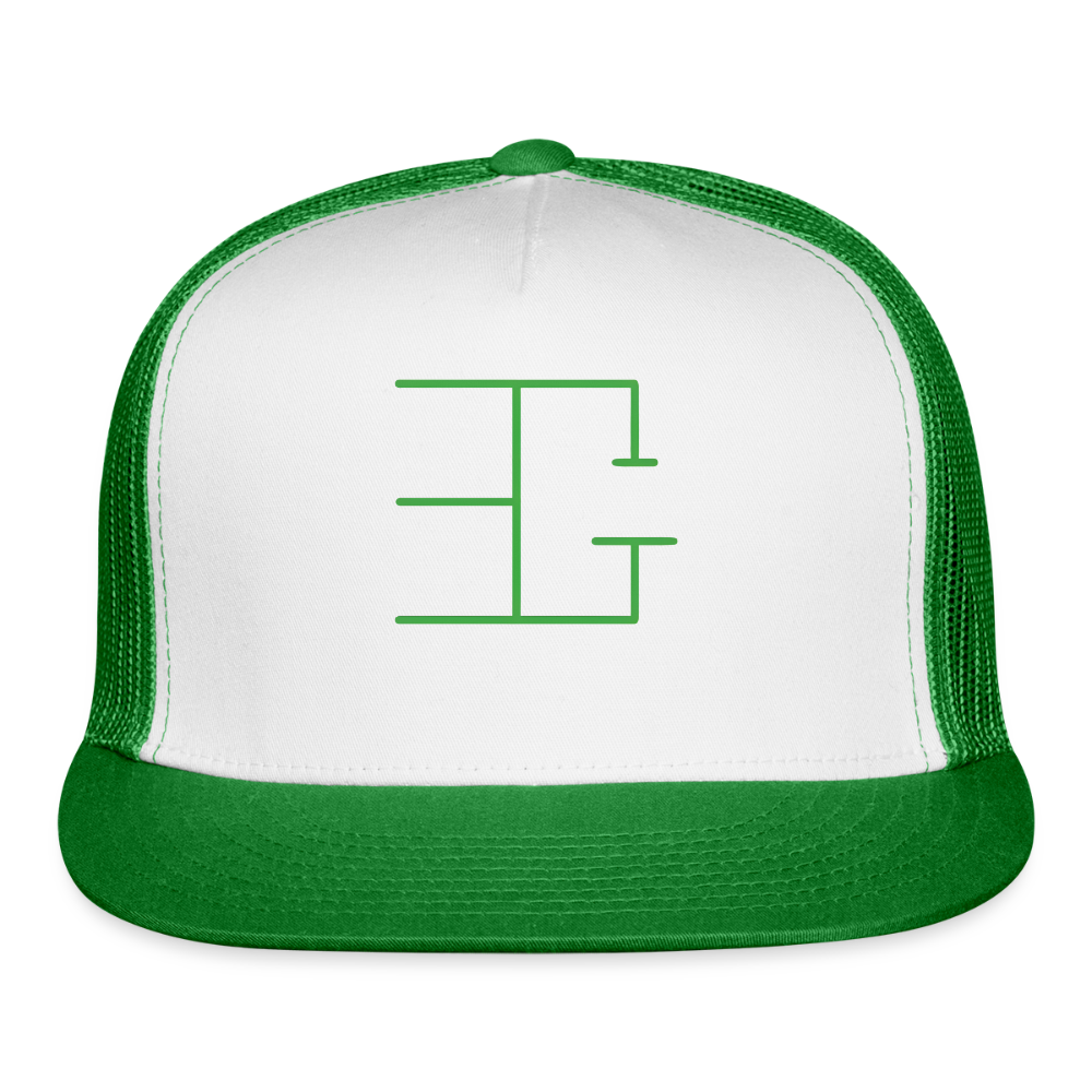 3G Cube Trucker Hat - white/kelly green