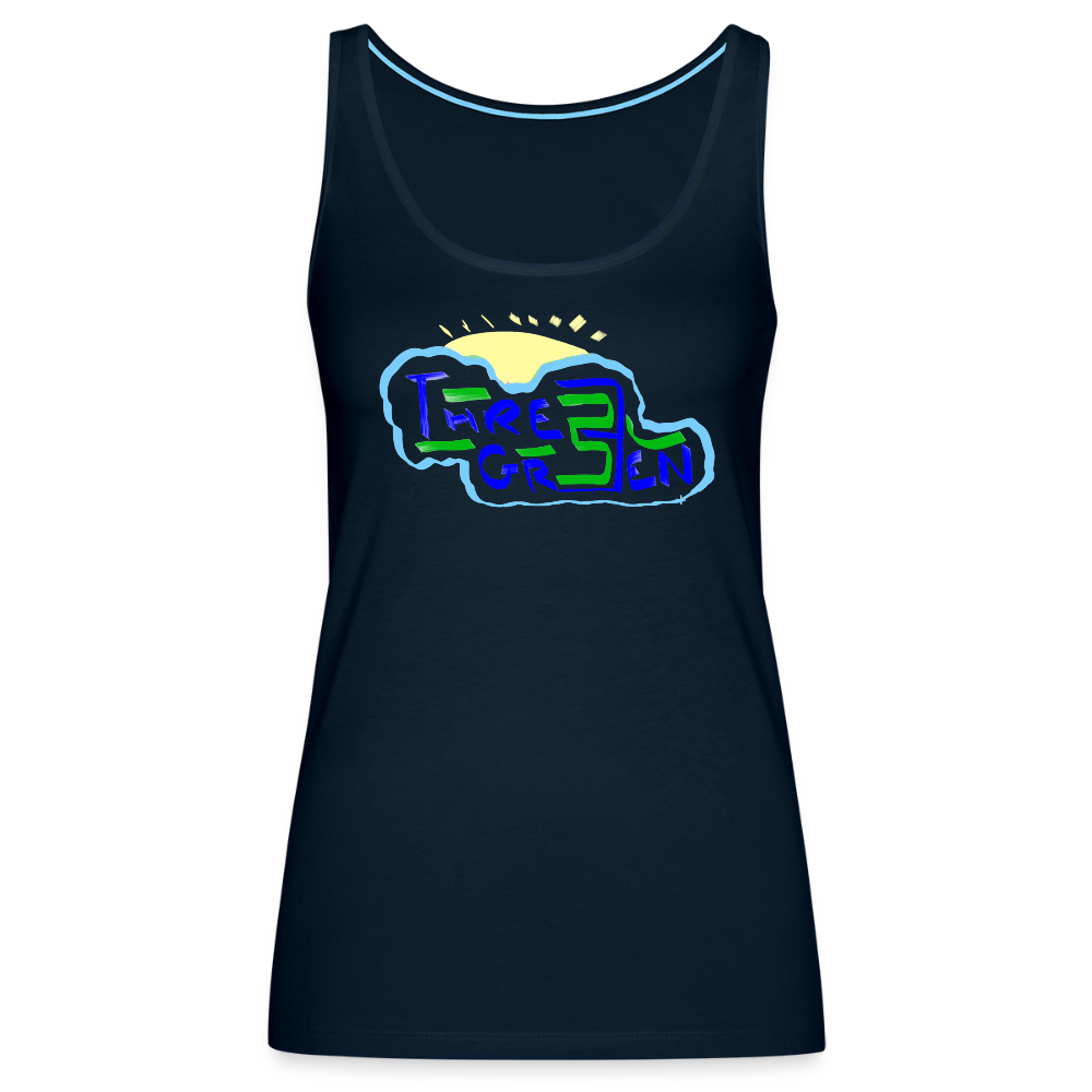 The Three Green Kloud Women’s Premium Tank Top - deep navy