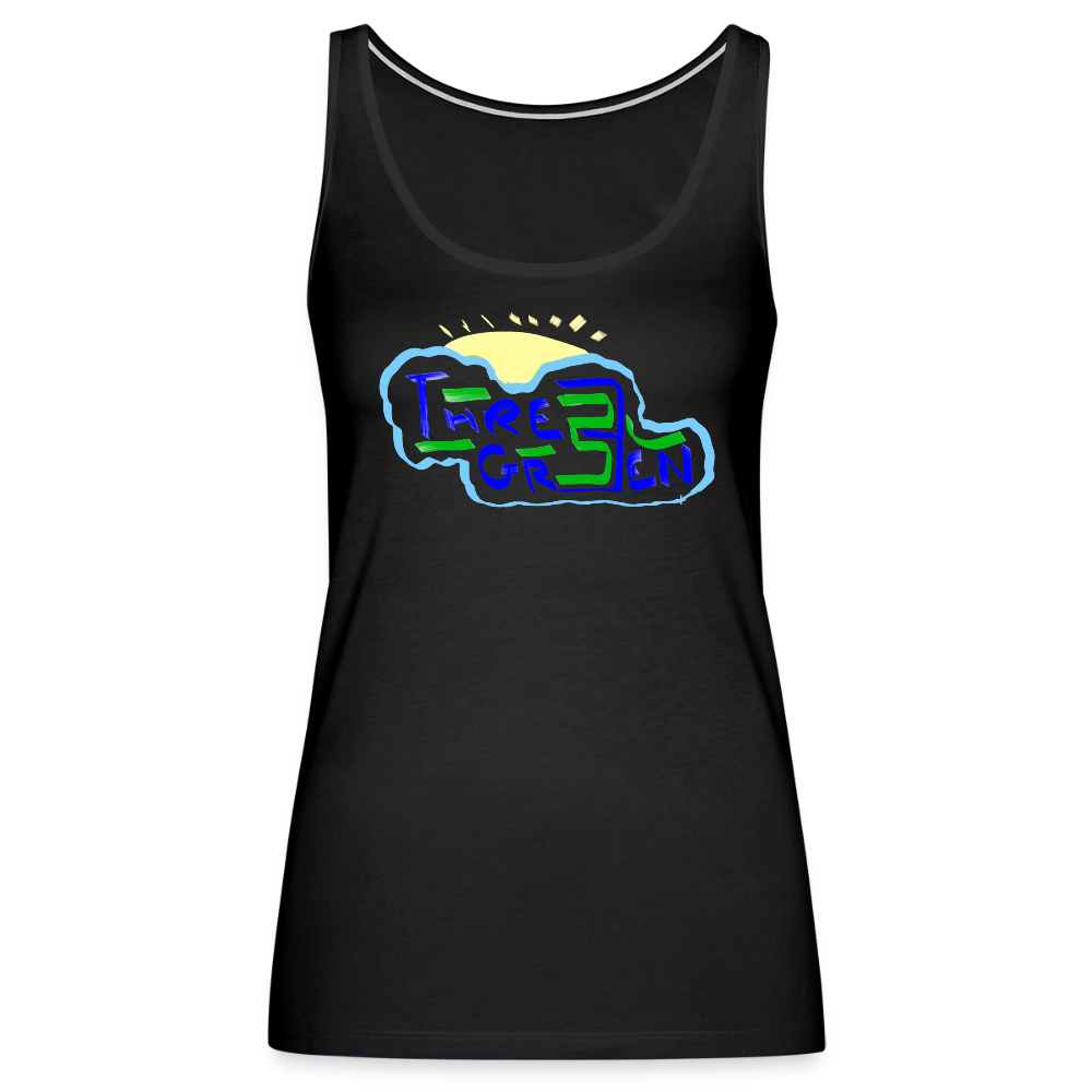 The Three Green Kloud Women’s Premium Tank Top - black