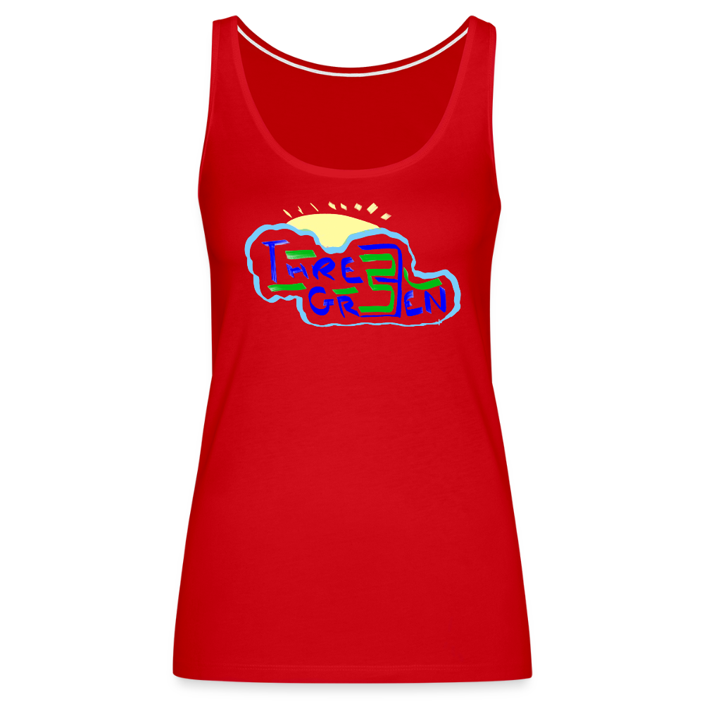 The Three Green Kloud Women’s Premium Tank Top - red
