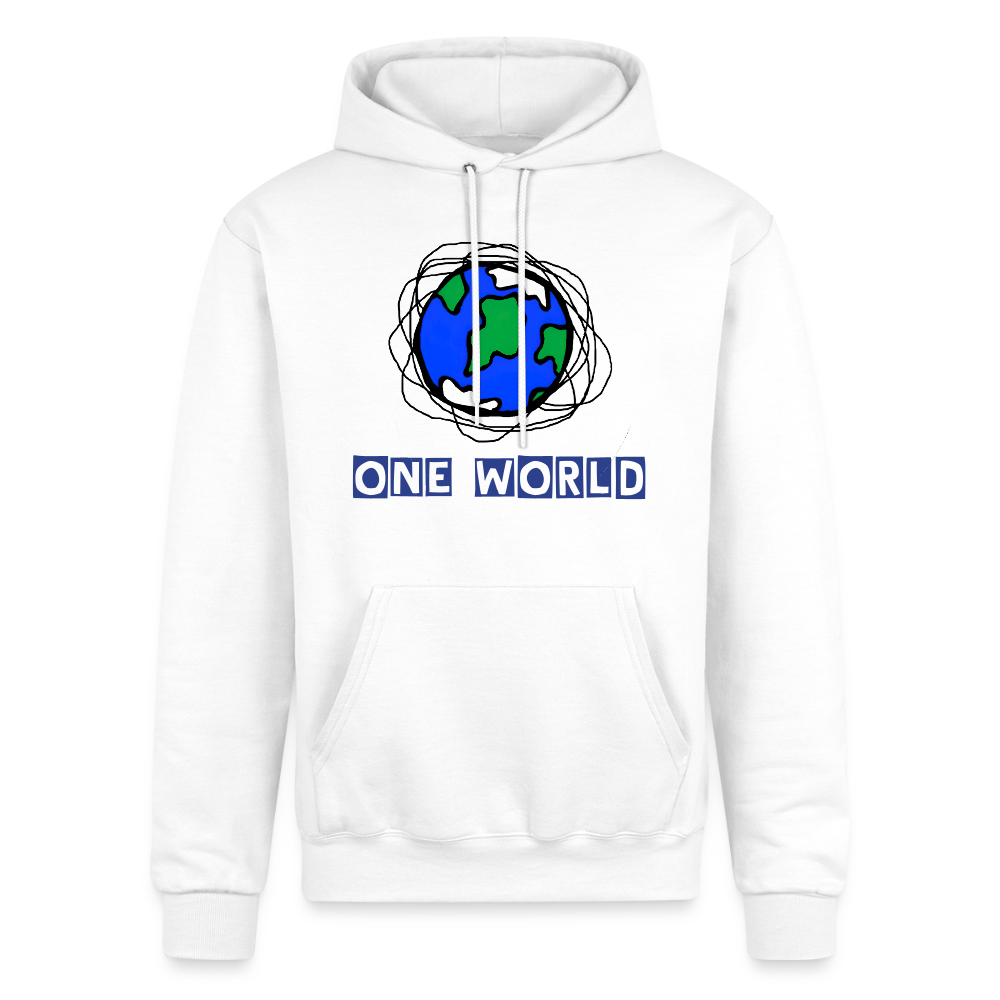 One World Scribbles Champion Unisex Powerblend Hoodie - white