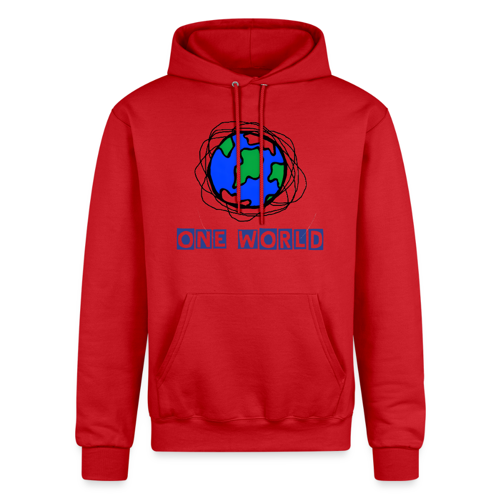 One World Scribbles Champion Unisex Powerblend Hoodie - Scarlet