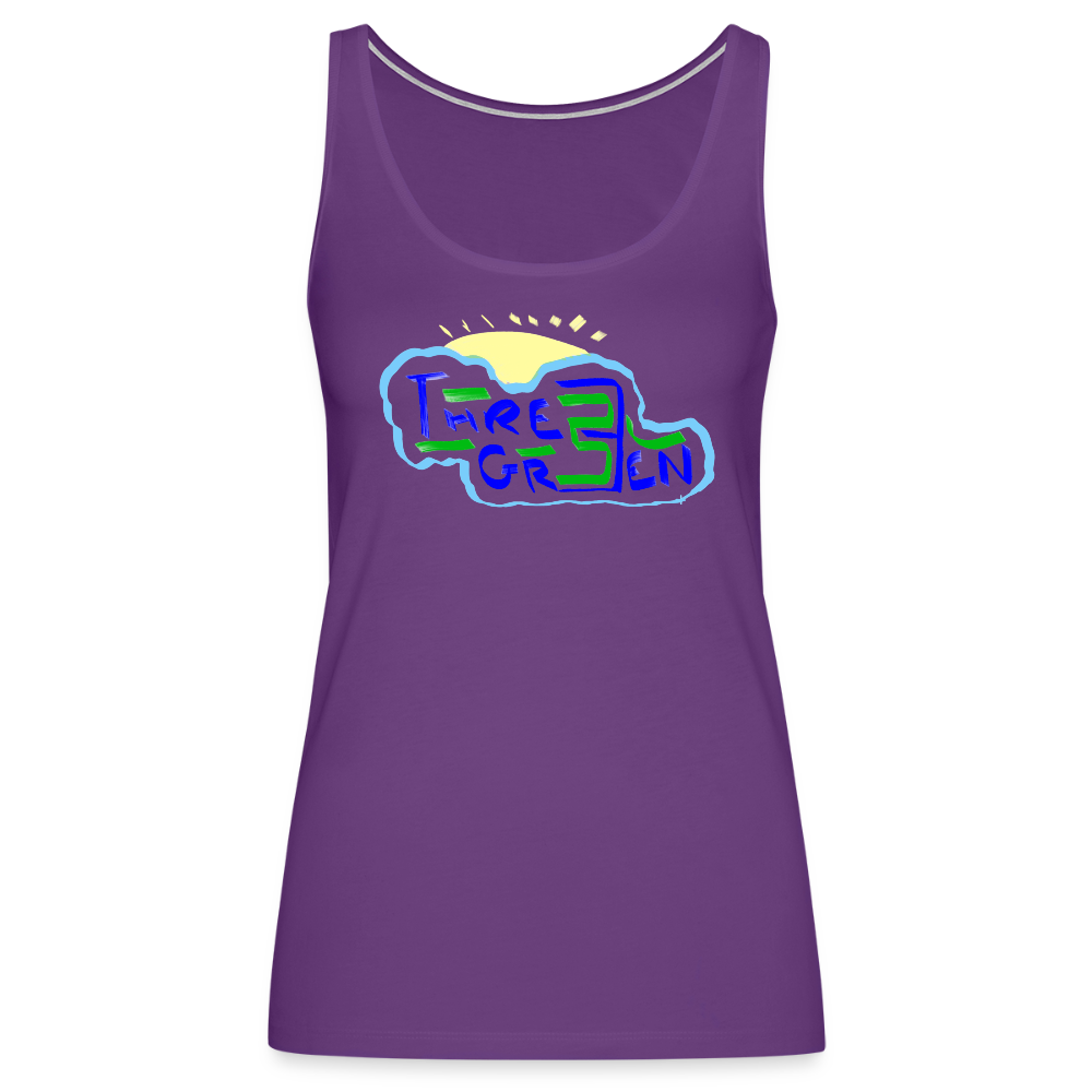 The Three Green Kloud Women’s Premium Tank Top - purple