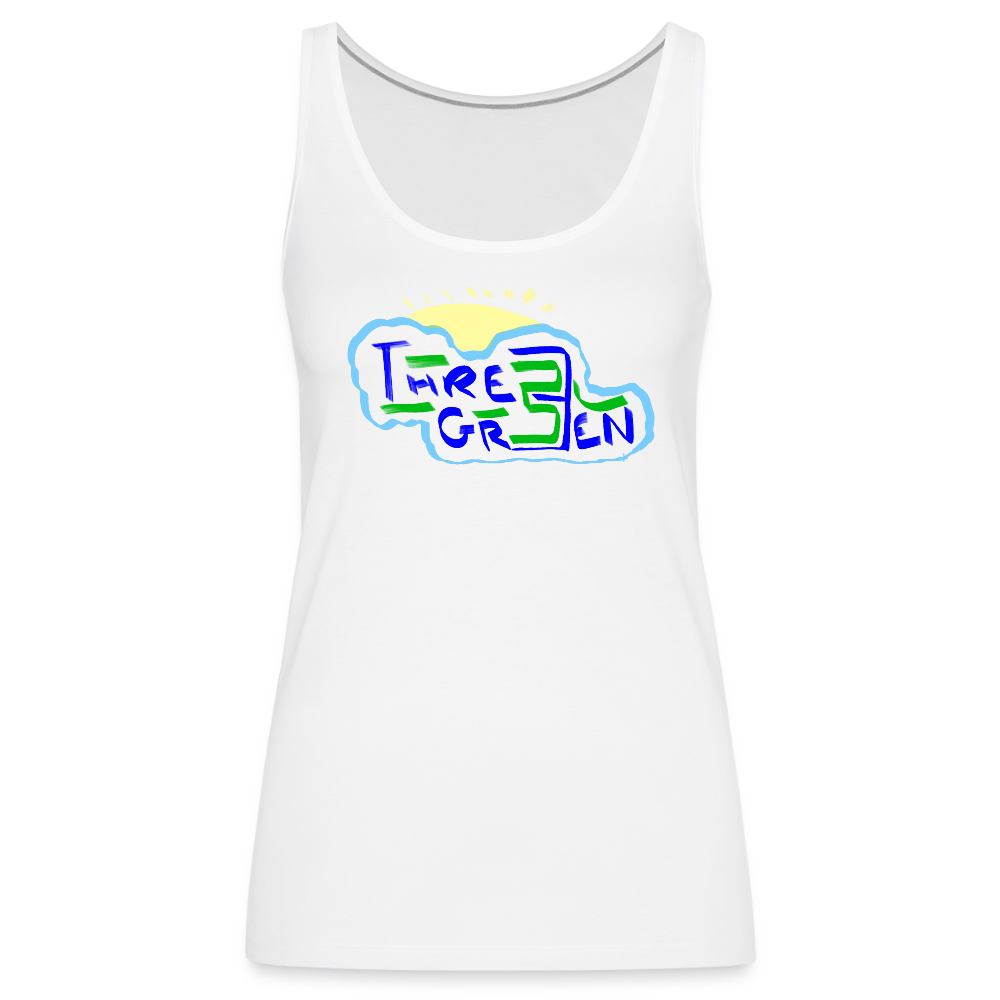 The Three Green Kloud Women’s Premium Tank Top - white